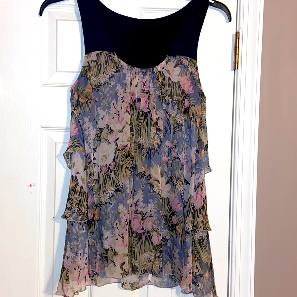 Ruffled Floral Tank Top